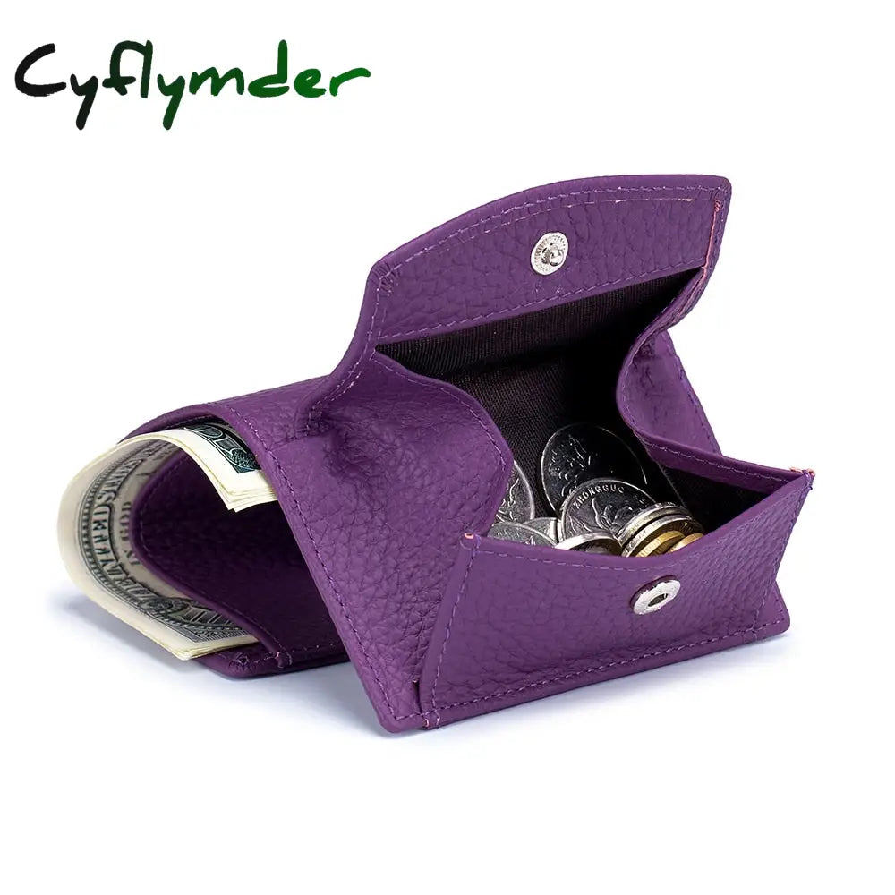 Cyflymder New Women Genuine Leather Purses Female Cowhide Wallets Lady Small Coin Pocket Rfid Card