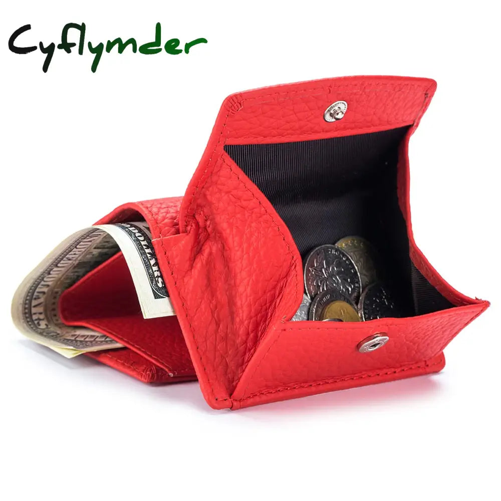 Cyflymder New Women Genuine Leather Purses Female Cowhide Wallets Lady Small Coin Pocket Rfid Card