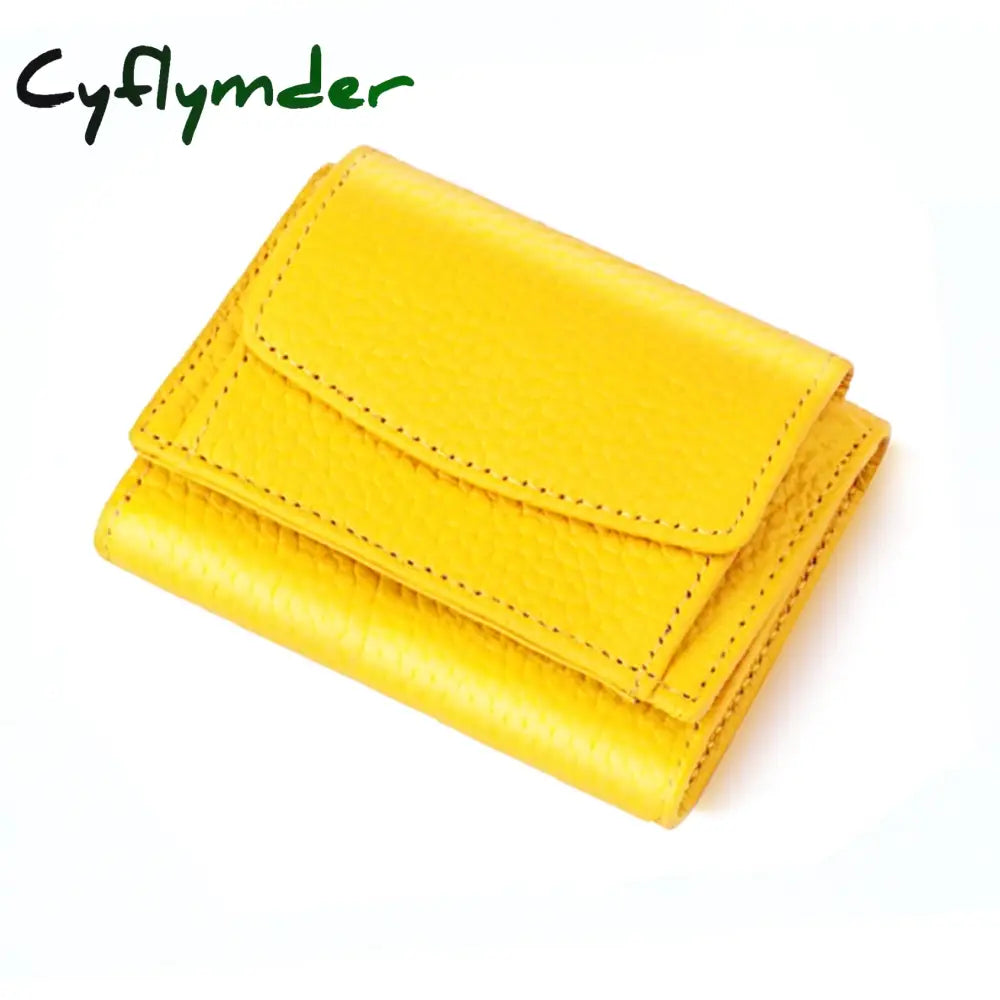 Cyflymder New Women Genuine Leather Purses Female Cowhide Wallets Lady Small Coin Pocket Rfid Card