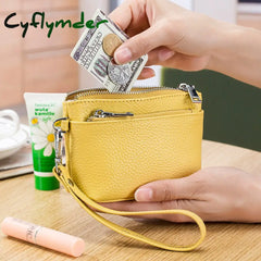 Cyflymder New Women Genuine Leather Wallets Female Small Rfid Purses Large Capacity Cute Wallet