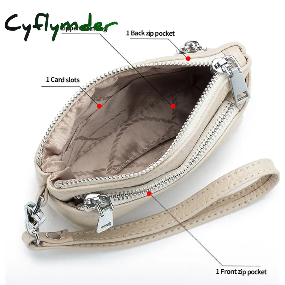 Cyflymder New Women Genuine Leather Wallets Female Small Rfid Purses Large Capacity Cute Wallet