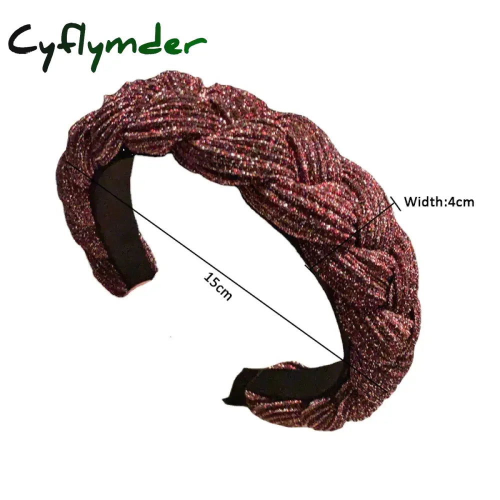 Cyflymder New Women Hairband Cross Knot Braid Twist Headband Adult Spring Autumn Shiny Color