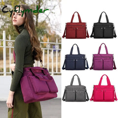 Cyflymder New Women Handbags Fashion Waterproof Oxford Tote Casual Nylon Shoulder Bag Mummy Large