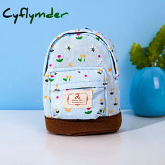 Cyflymder New Women Kids Canvas Coin Purse Floral Zipper Pouch Small Wallet Children Female Key