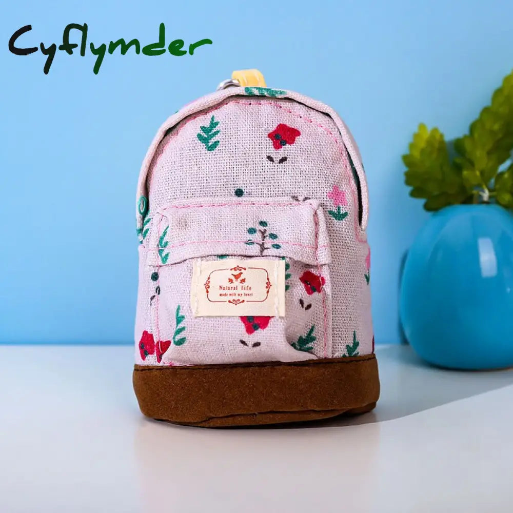 Cyflymder New Women Kids Canvas Coin Purse Floral Zipper Pouch Small Wallet Children Female Key