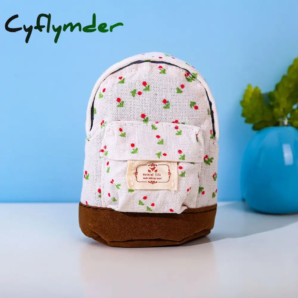 Cyflymder New Women Kids Canvas Coin Purse Floral Zipper Pouch Small Wallet Children Female Key