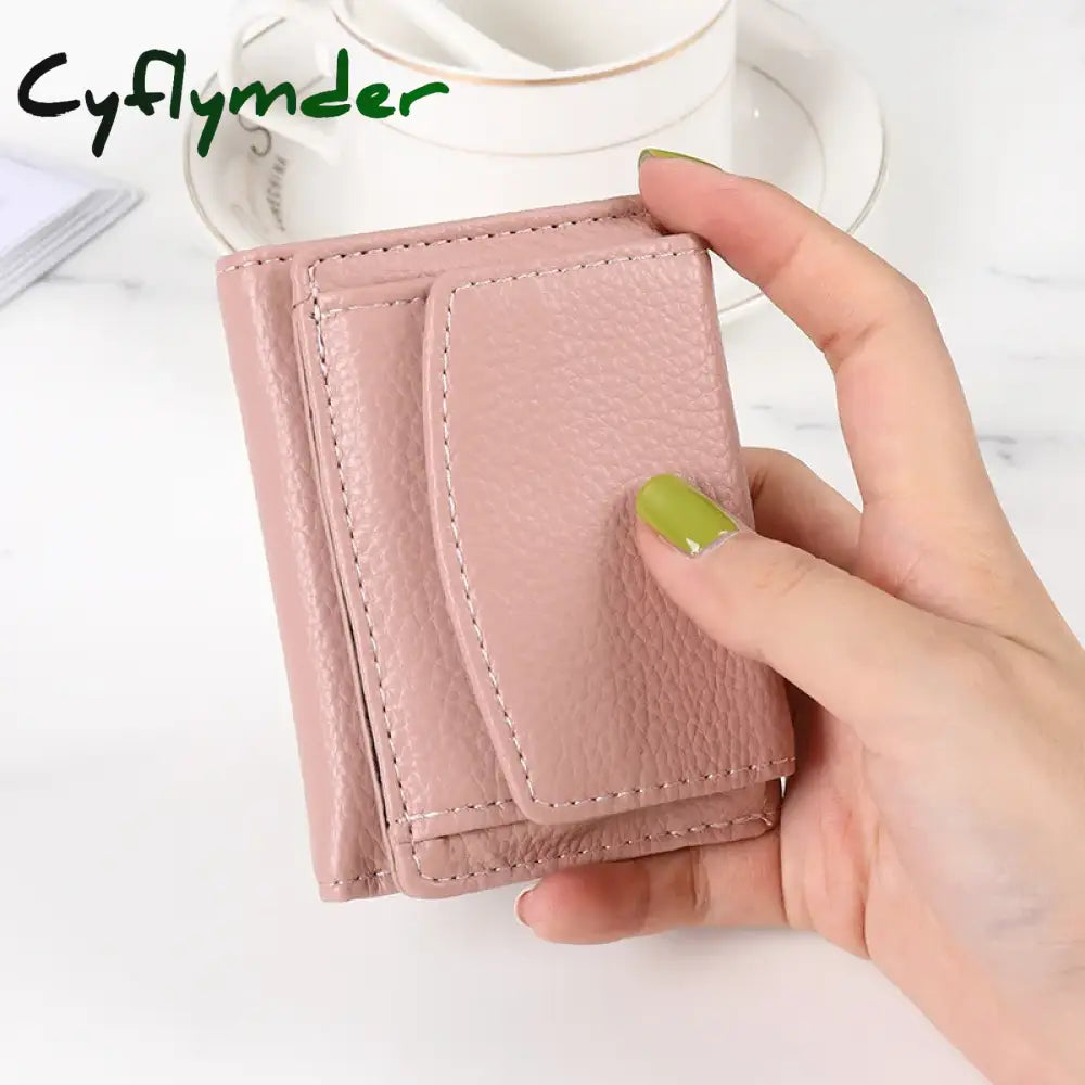 Cyflymder New Women Wallets Short Simple Tri-Fold Purses Ladies Multi-Card Bags Large-Capacity