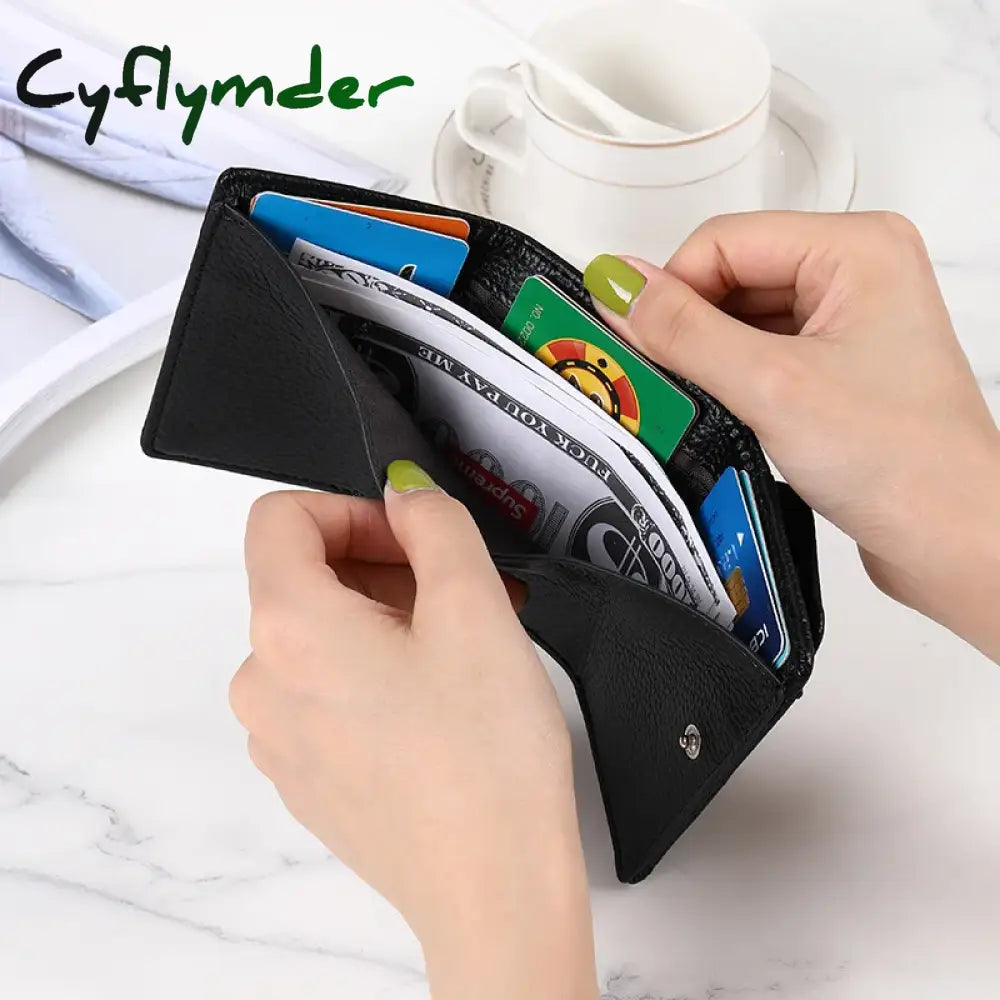 Cyflymder New Women Wallets Short Simple Tri-Fold Purses Ladies Multi-Card Bags Large-Capacity