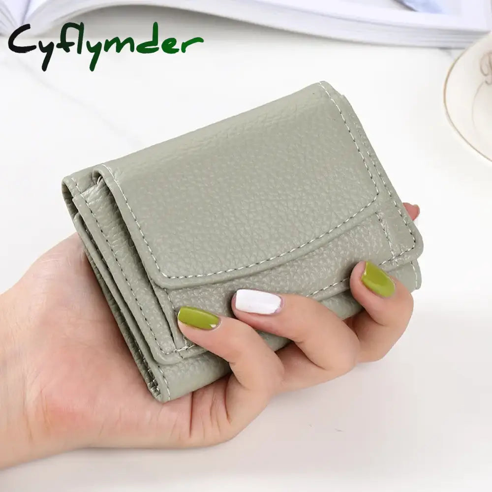 Cyflymder New Women Wallets Short Simple Tri-Fold Purses Ladies Multi-Card Bags Large-Capacity