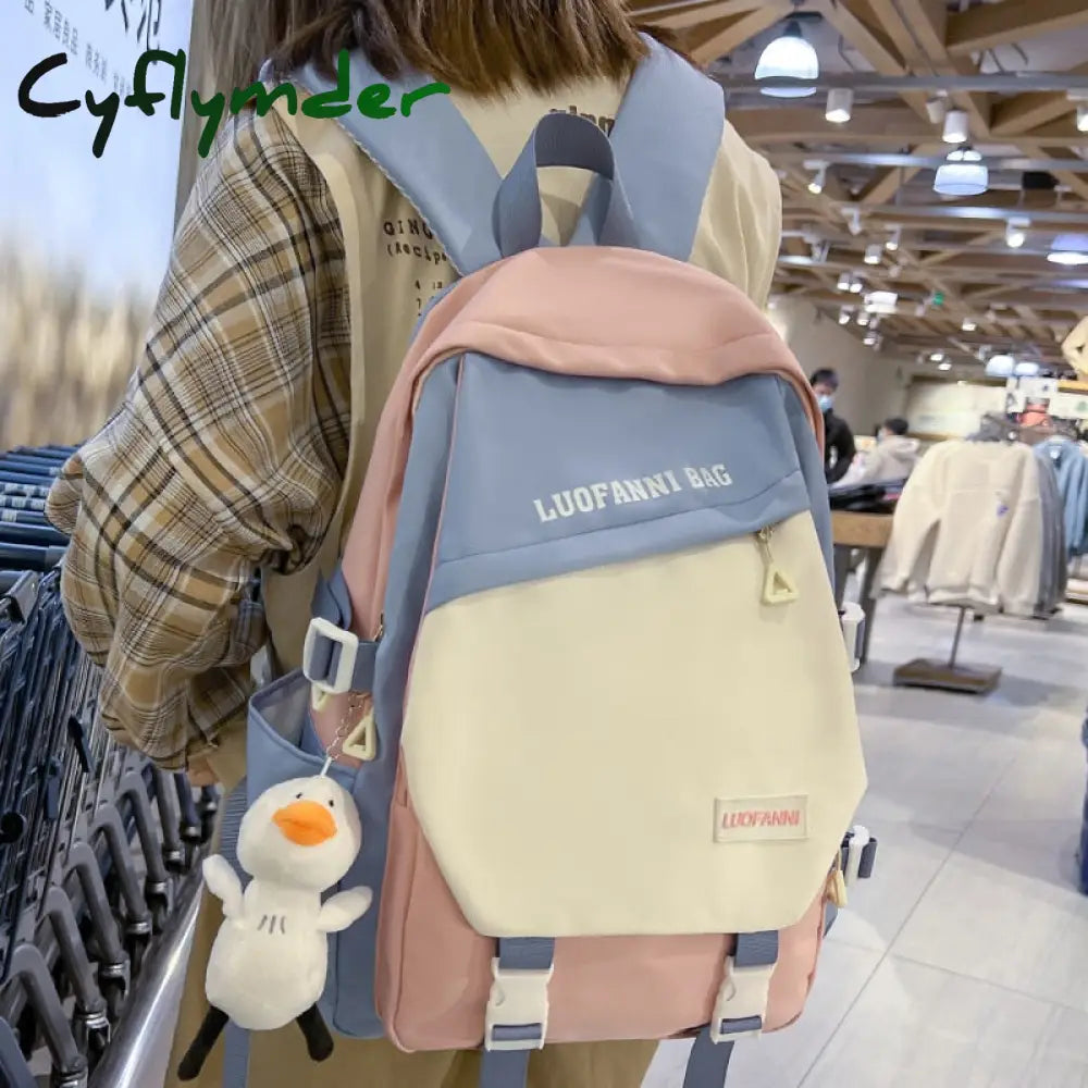 Cyflymder New Women Waterproof Nylon Laptop Harajuku Book Bag Girl Kawaii Travel School Fashion