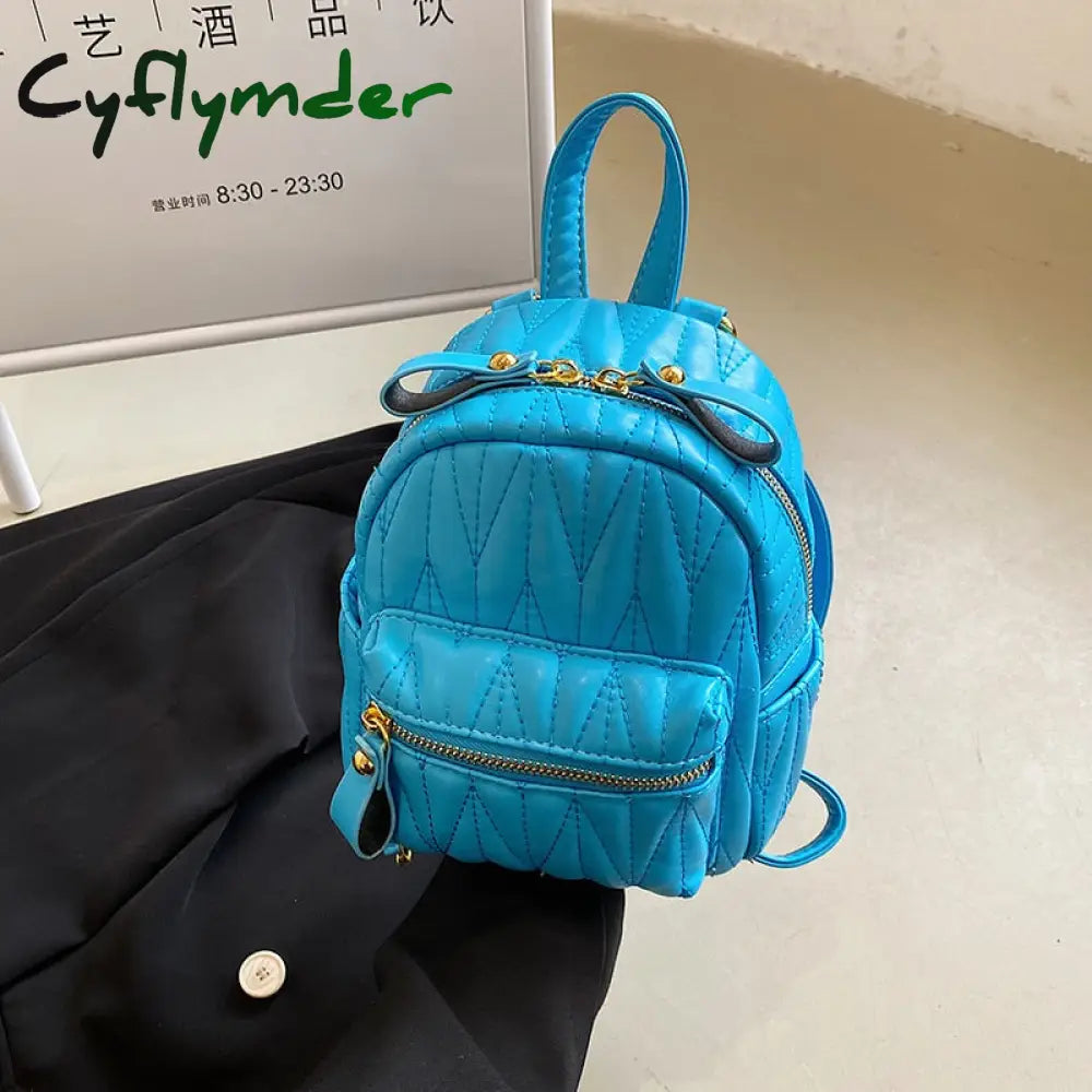 Cyflymder New Women’s Backpack Fashion Small Pu Leather Handbag Schoolbag For Girls Bag Female