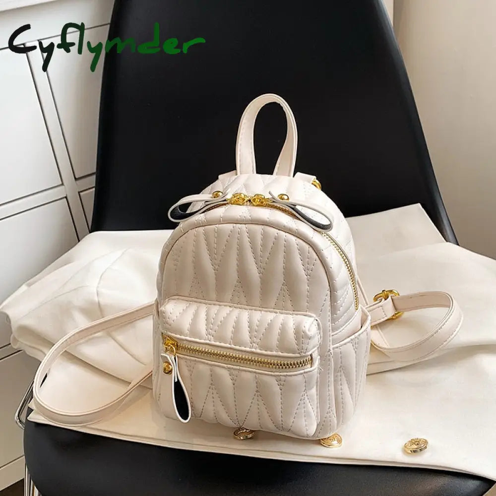 Cyflymder New Women’s Backpack Fashion Small Pu Leather Handbag Schoolbag For Girls Bag Female