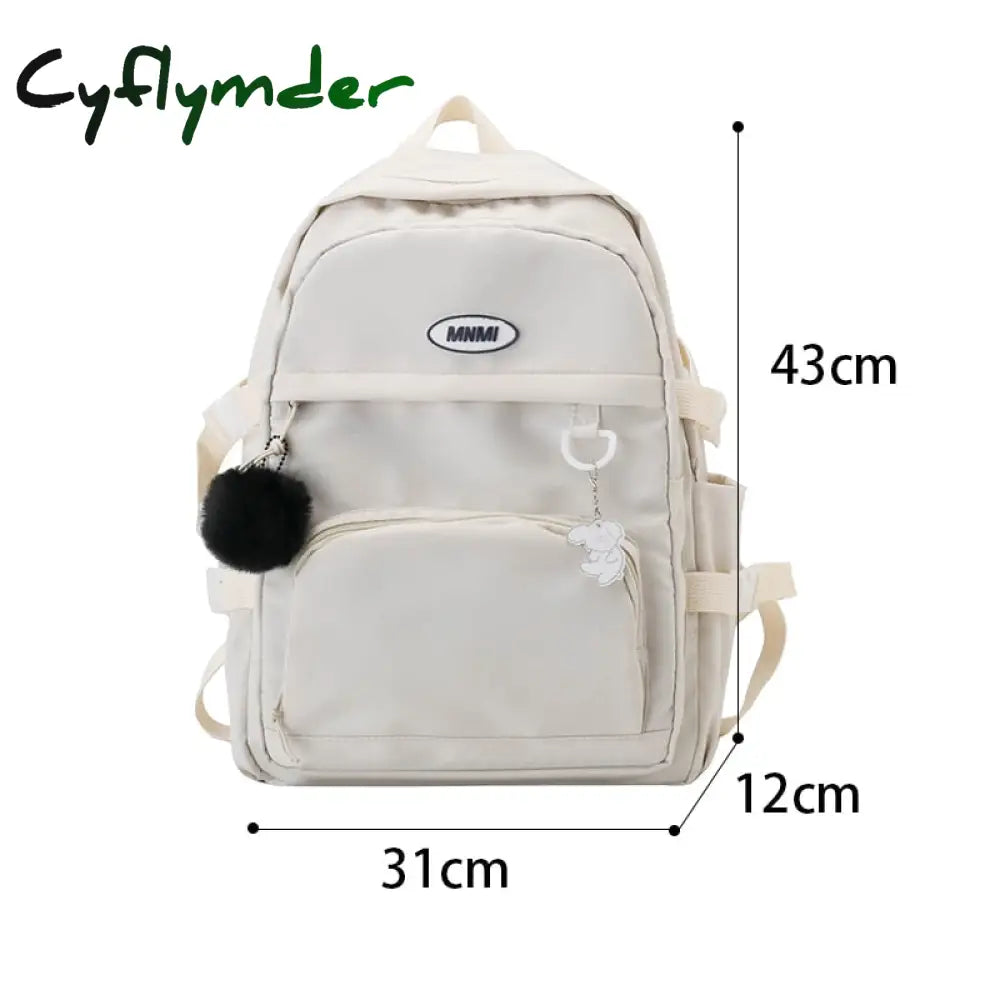 Cyflymder New Women’s Backpack Simple Female Student Nylon School Bookbag Large Capacity