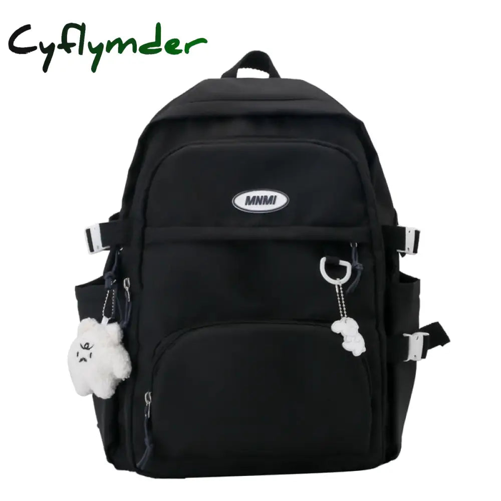 Cyflymder New Women’s Backpack Simple Female Student Nylon School Bookbag Large Capacity