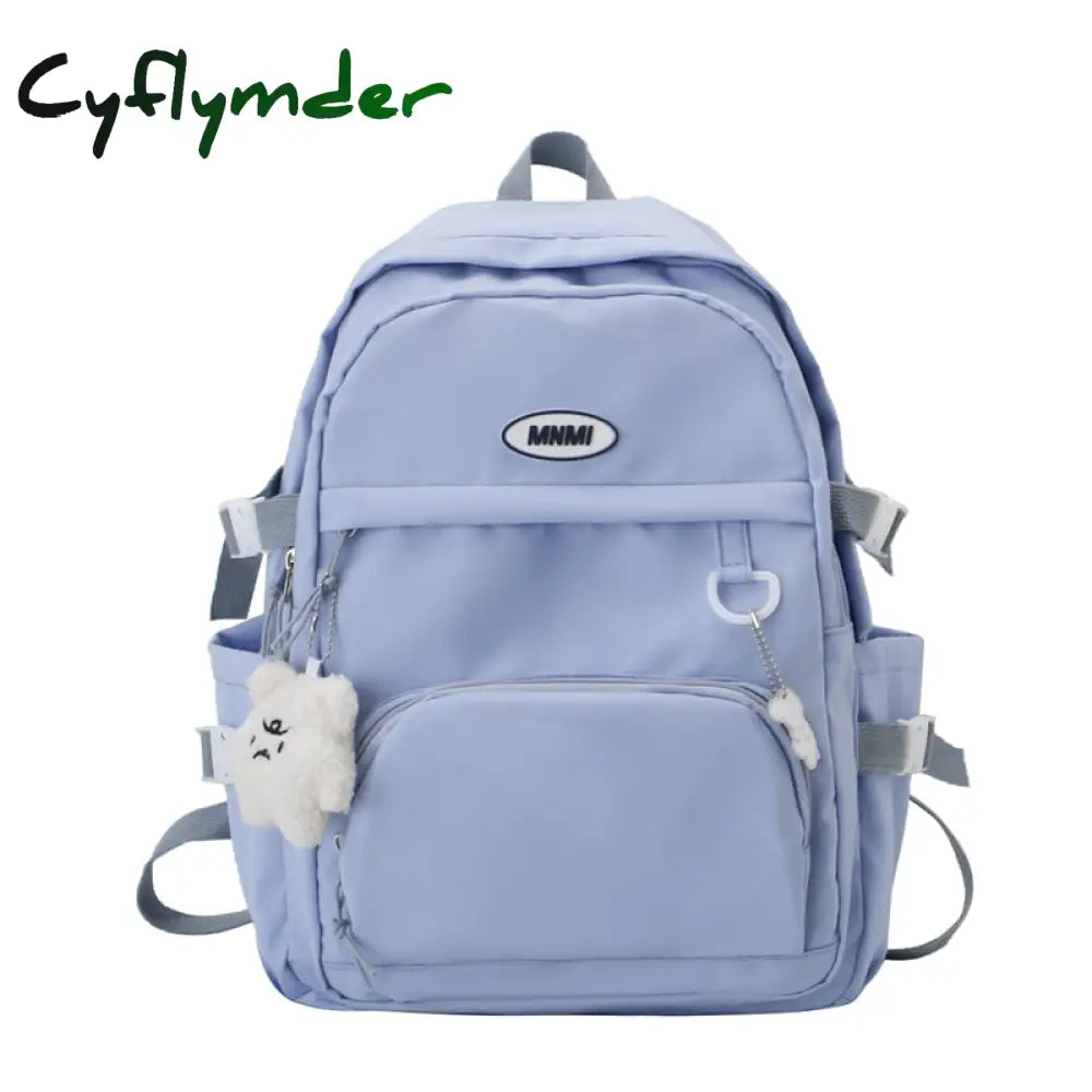 Cyflymder New Women’s Backpack Simple Female Student Nylon School Bookbag Large Capacity