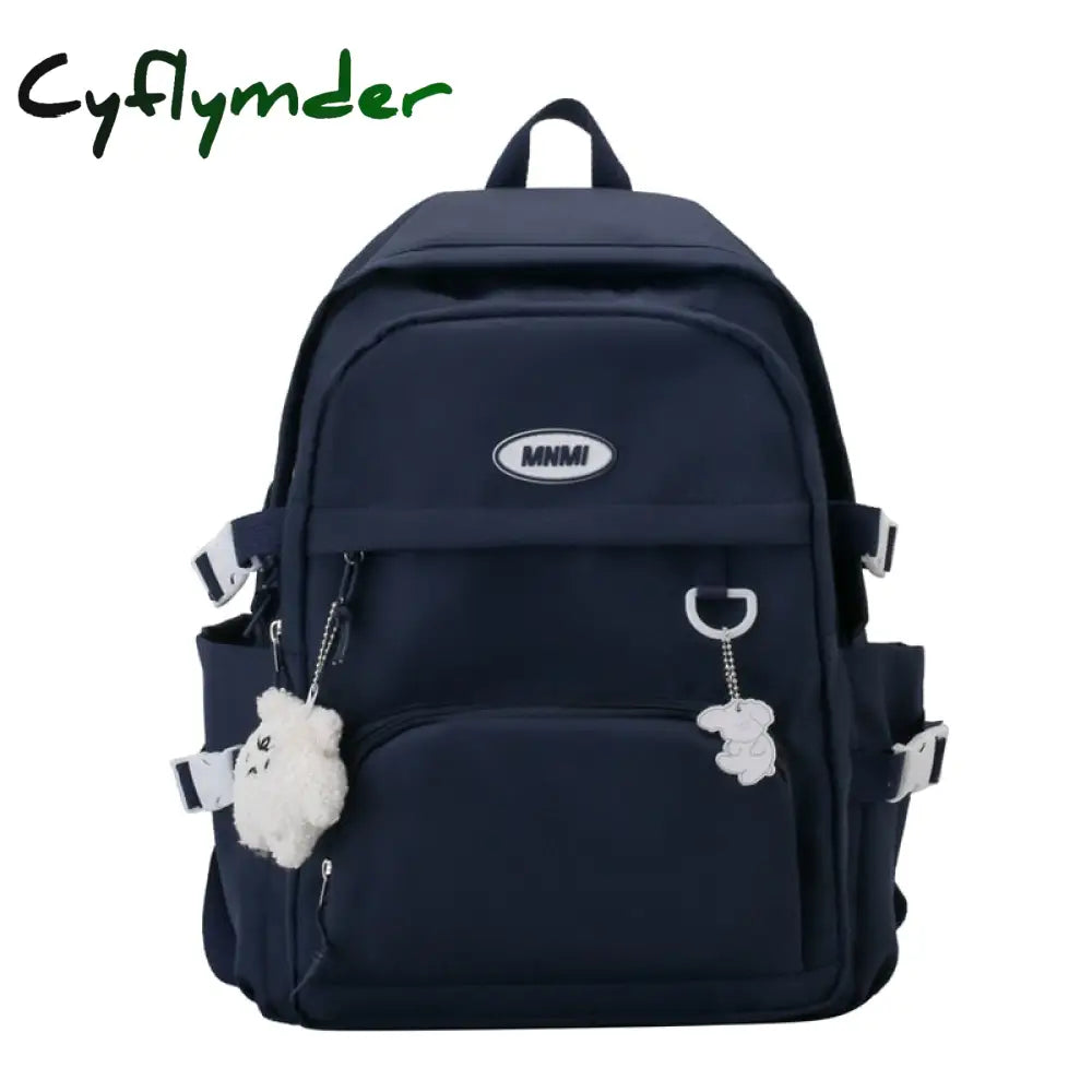 Cyflymder New Women’s Backpack Simple Female Student Nylon School Bookbag Large Capacity