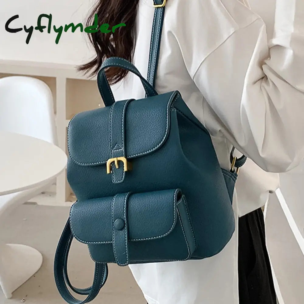 Cyflymder New Women’s Backpack Travel Pu Leather Handbag Schoolbag For Girls Bag Female Shoulder