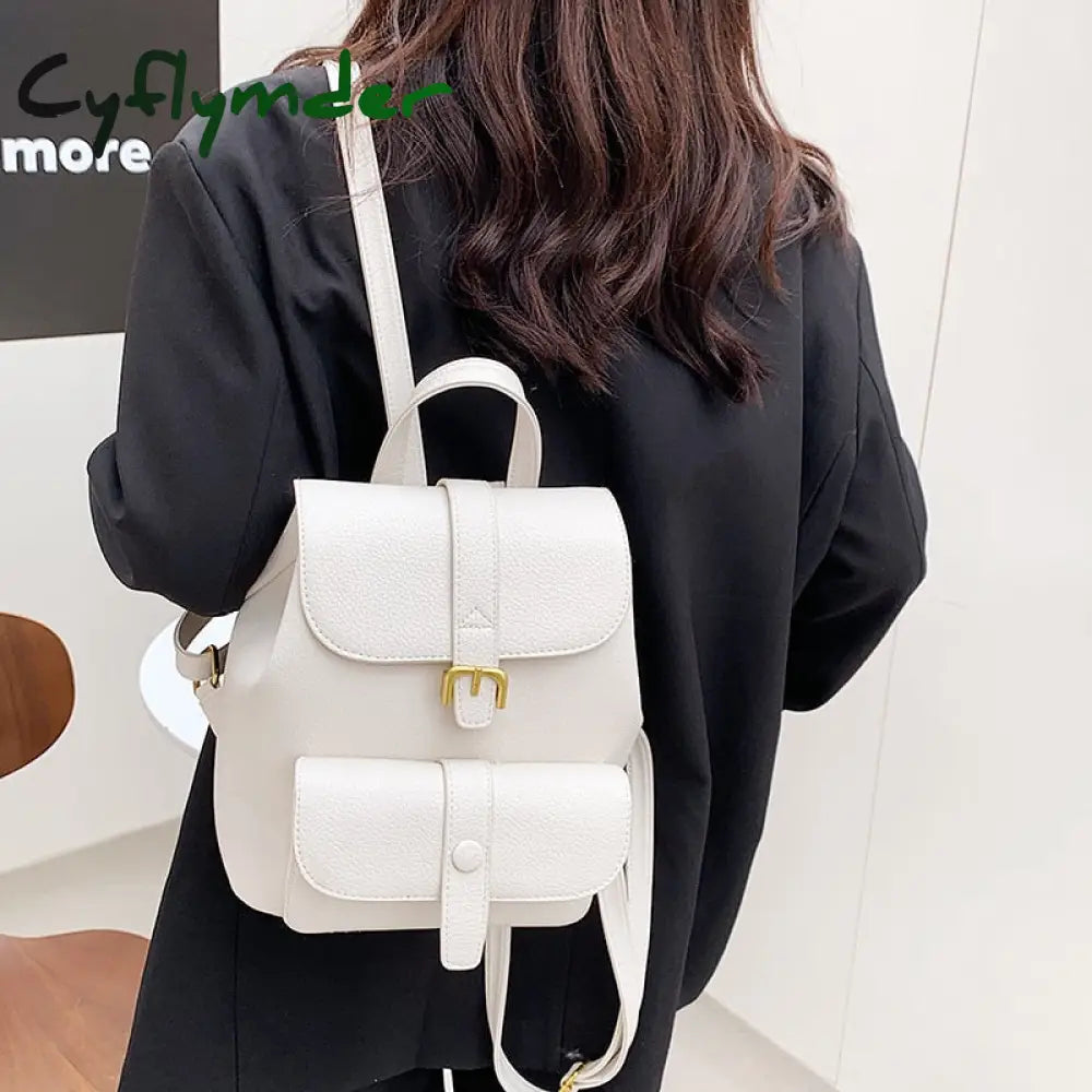 Cyflymder New Women’s Backpack Travel Pu Leather Handbag Schoolbag For Girls Bag Female Shoulder