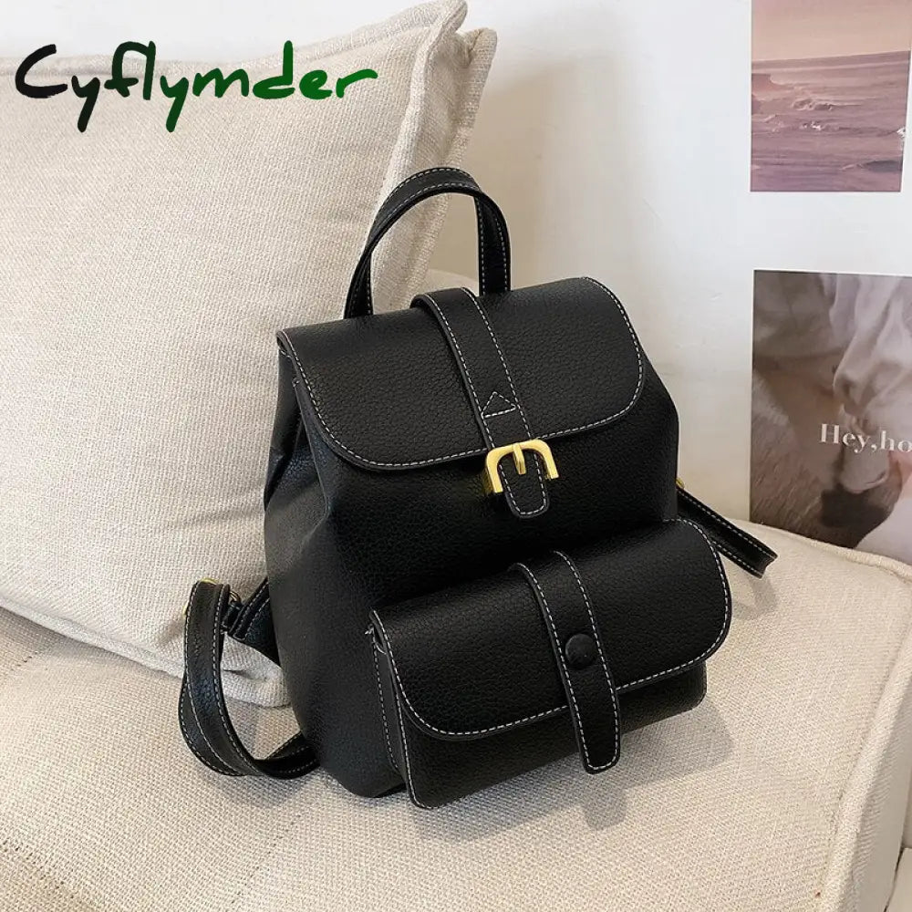 Cyflymder New Women’s Backpack Travel Pu Leather Handbag Schoolbag For Girls Bag Female Shoulder