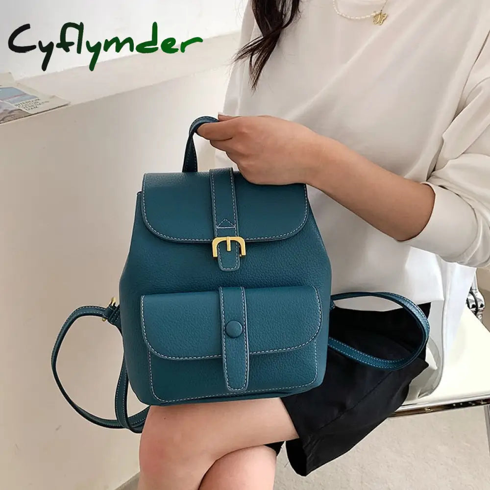 Cyflymder New Women’s Backpack Travel Pu Leather Handbag Schoolbag For Girls Bag Female Shoulder