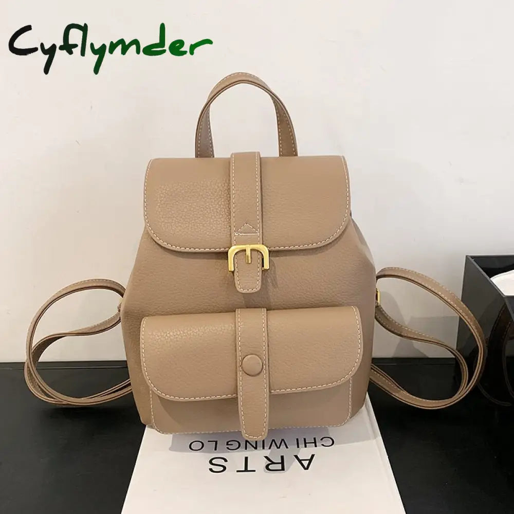 Cyflymder New Women’s Backpack Travel Pu Leather Handbag Schoolbag For Girls Bag Female Shoulder