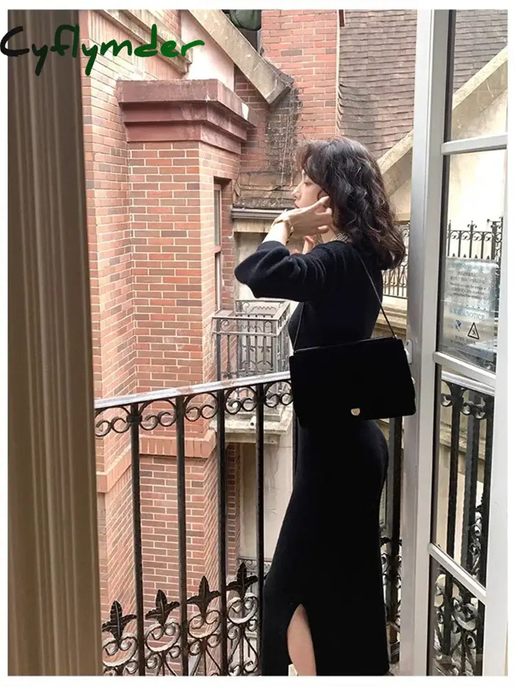 Cyflymder NEW YEAR DRESS TO IMPRESS Vestidos Para Mujer Winter Sundress Long Dresses For Women Vintage Dress De Mujer