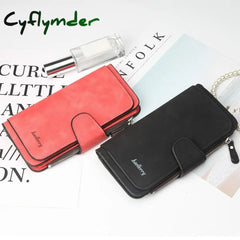 Cyflymder New Zipper Buckle Women Wallets Three Fold Multi-Card Wallet Frosted Two-Color Fabric