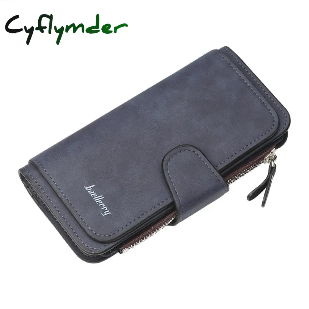 Cyflymder New Zipper Buckle Women Wallets Three Fold Multi-Card Wallet Frosted Two-Color Fabric