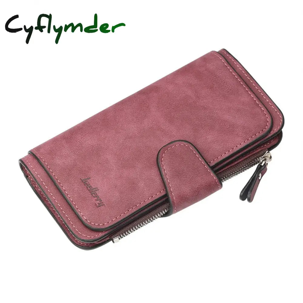 Cyflymder New Zipper Buckle Women Wallets Three Fold Multi-Card Wallet Frosted Two-Color Fabric