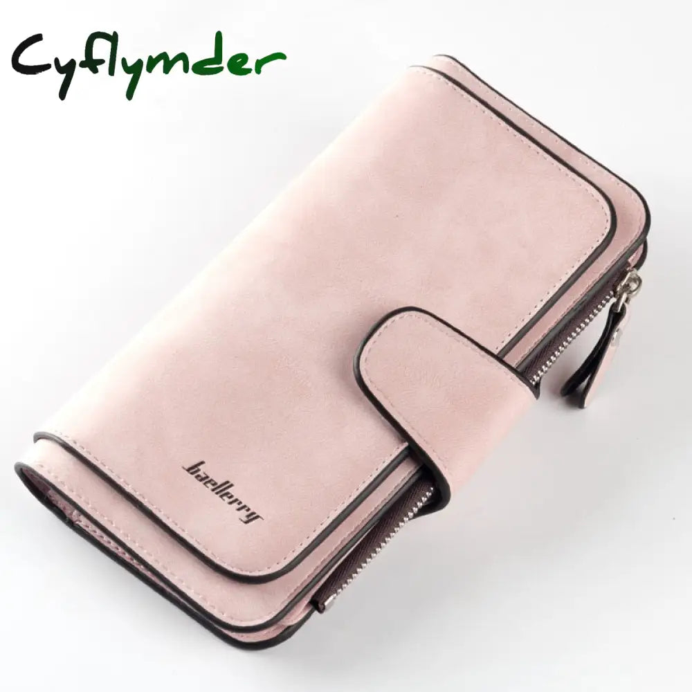 Cyflymder New Zipper Buckle Women Wallets Three Fold Multi-Card Wallet Frosted Two-Color Fabric