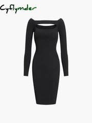 Cyflymder - No Afterthought Off Shoulder Short Sweater Dress Dresses