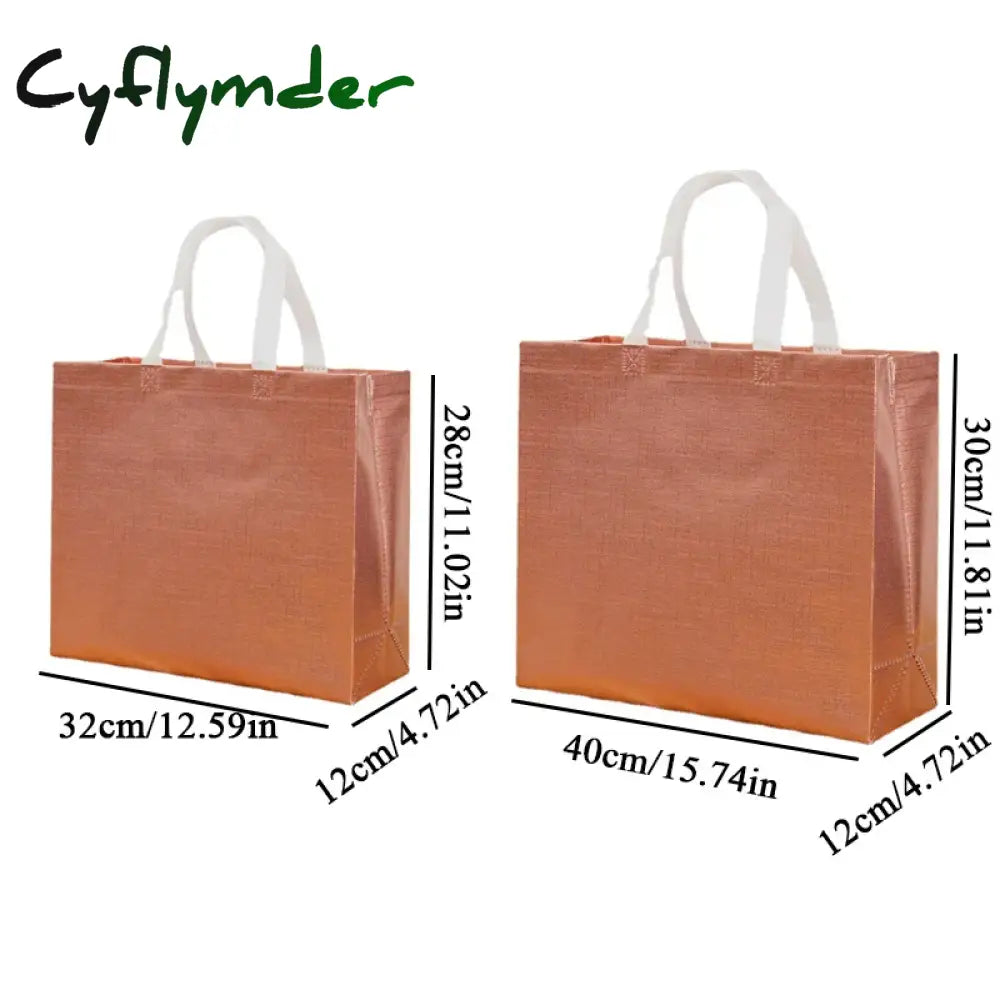 Cyflymder Non-Woven Fabric Shopping Bag Grocery Gradient Folding Eco Takeaway Waterproof Storage