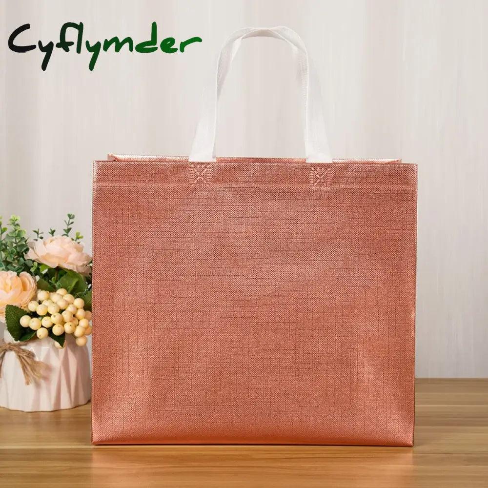 Cyflymder Non-Woven Fabric Shopping Bag Grocery Gradient Folding Eco Takeaway Waterproof Storage