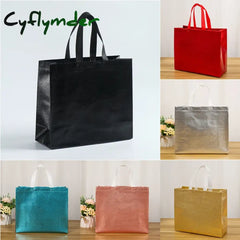 Cyflymder Non-Woven Fabric Shopping Bag Grocery Gradient Folding Eco Takeaway Waterproof Storage