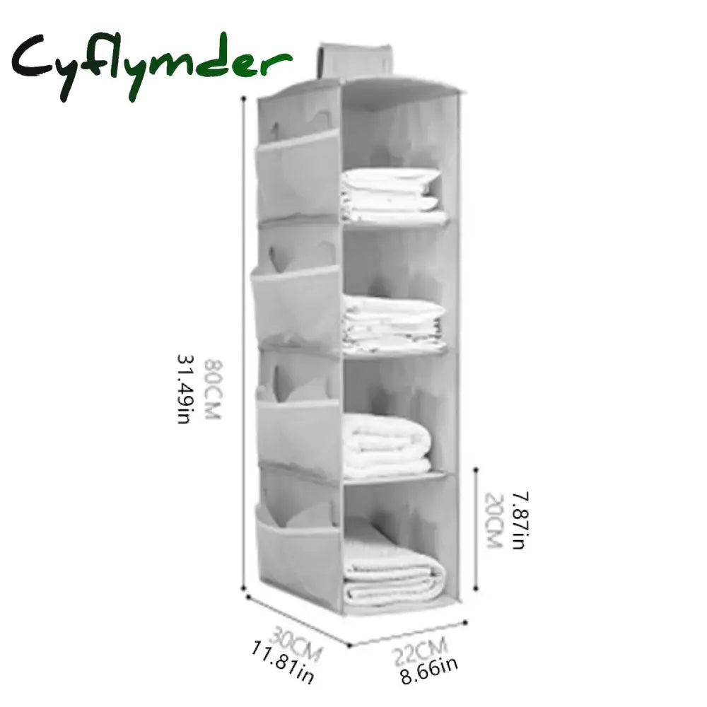 Cyflymder Non-Woven Washable Wardrobe Multi-Layer Folding Hanging Bra Storage Bag Underwear Socks