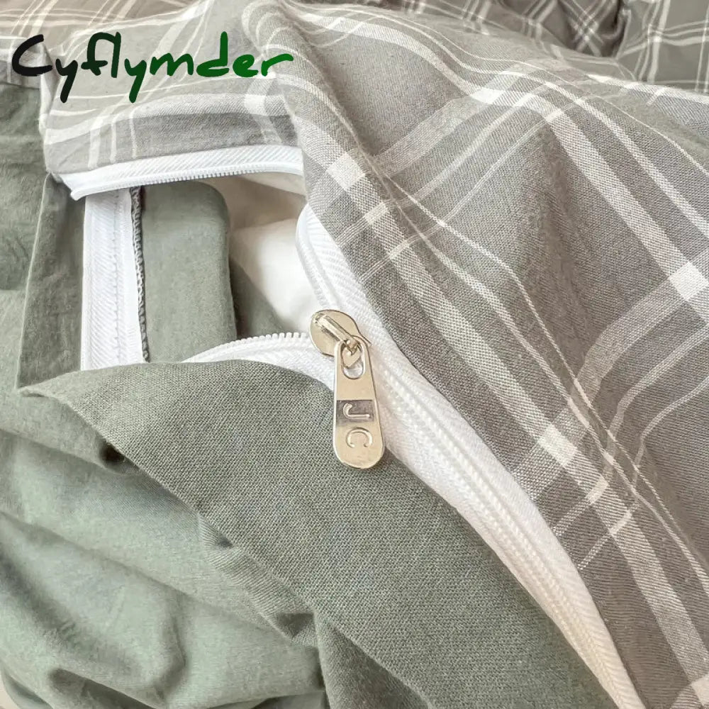 Cyflymder Nordic Wash Cotton Bedding Set Duvet Cover with Pillowcase Bed Sheet Set Comforter Cover Bed Linens Set