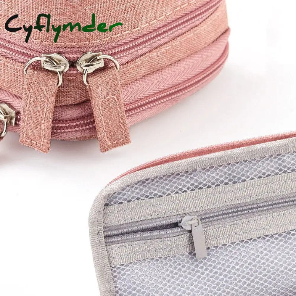 Cyflymder Normcore Pen Bag Pencil Case Two Layer Foldable Stand Fabric Phone Holder Storage Pouch