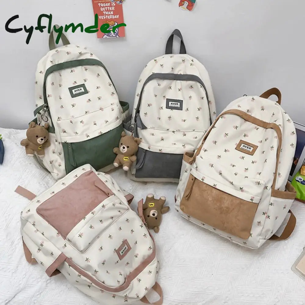 Cyflymder Nylon Backpack For Women Large Capacity Backapck New Student Travel Rucksack Teenage