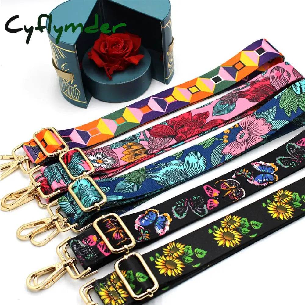 Cyflymder Nylon/Cotton Bag Strap Woman Colored Straps For Crossbody Messenger Shoulder Accessories