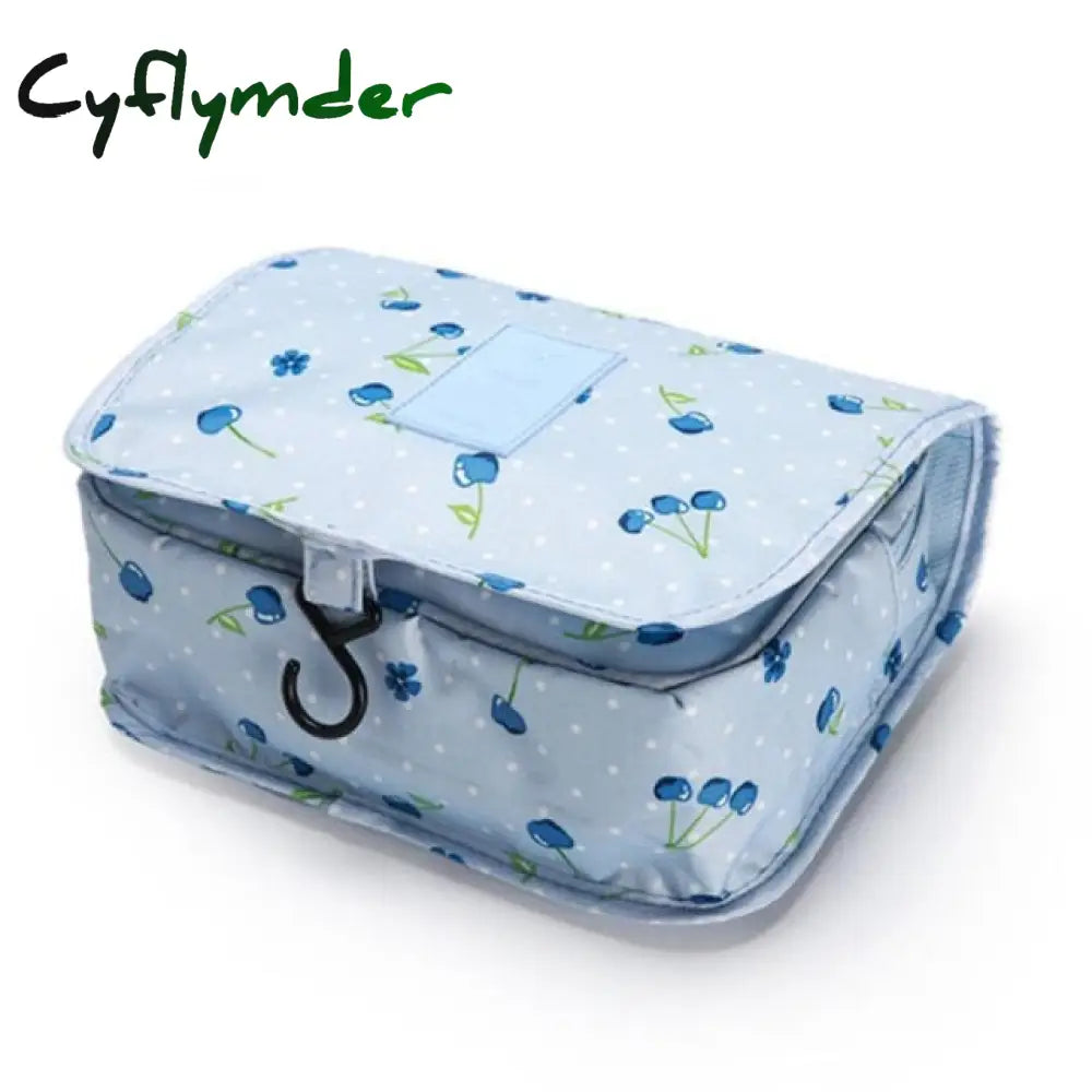 Cyflymder Nylon Travel Set Makeup Bag High Capacity Cosmetic Bags For Women Bathroom Toiletry Make