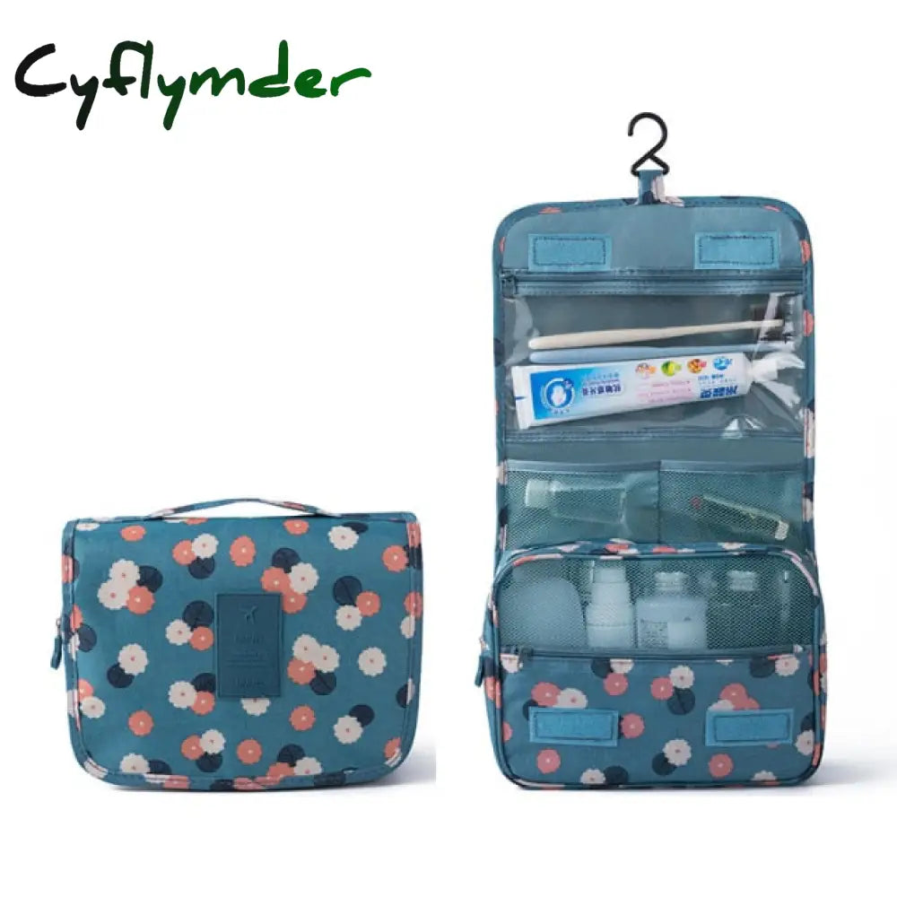 Cyflymder Nylon Travel Set Makeup Bag High Capacity Cosmetic Bags For Women Bathroom Toiletry Make