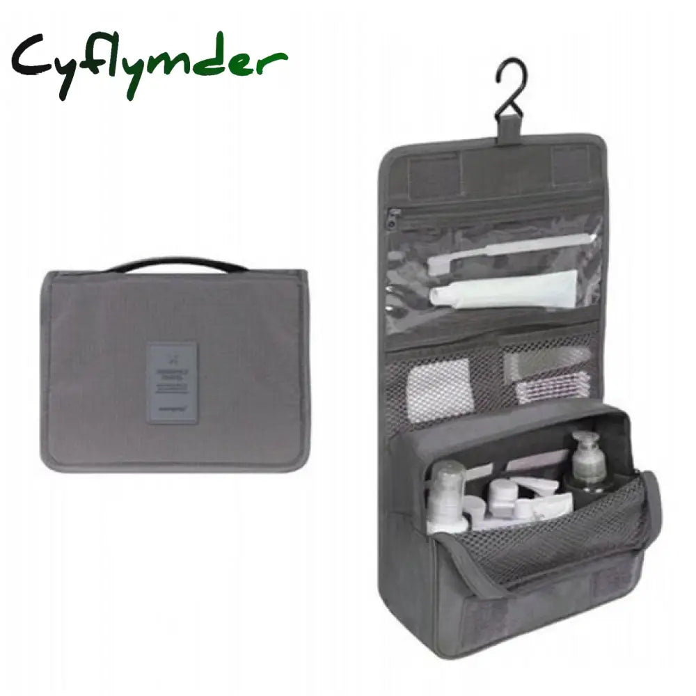 Cyflymder Nylon Travel Set Makeup Bag High Capacity Cosmetic Bags For Women Bathroom Toiletry Make