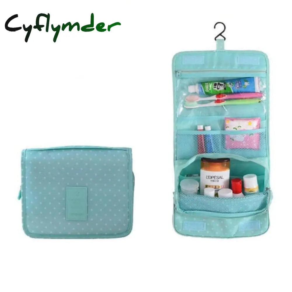 Cyflymder Nylon Travel Set Makeup Bag High Capacity Cosmetic Bags For Women Bathroom Toiletry Make