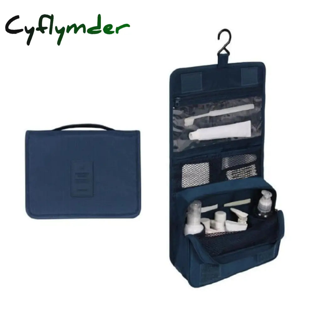 Cyflymder Nylon Travel Set Makeup Bag High Capacity Cosmetic Bags For Women Bathroom Toiletry Make