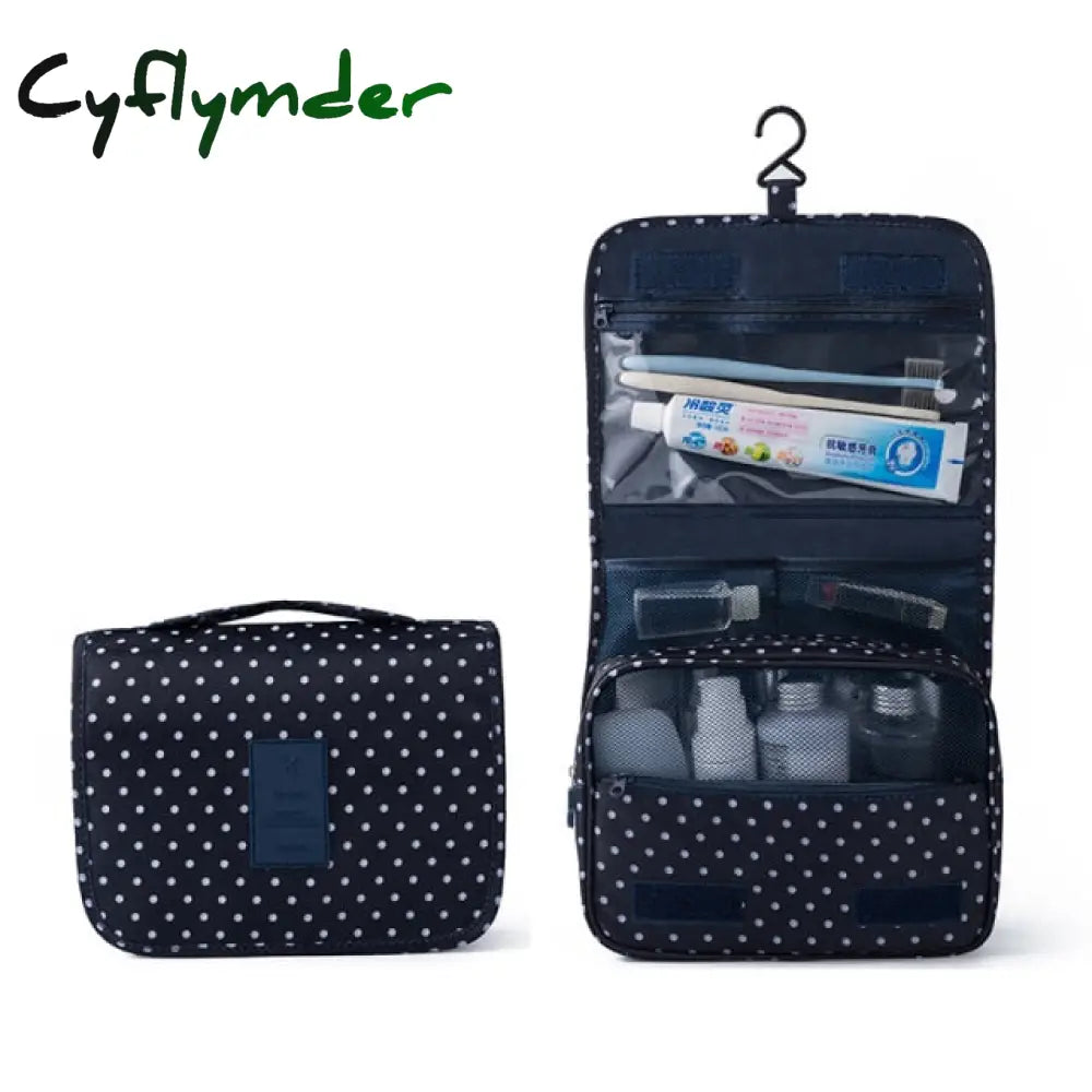 Cyflymder Nylon Travel Set Makeup Bag High Capacity Cosmetic Bags For Women Bathroom Toiletry Make