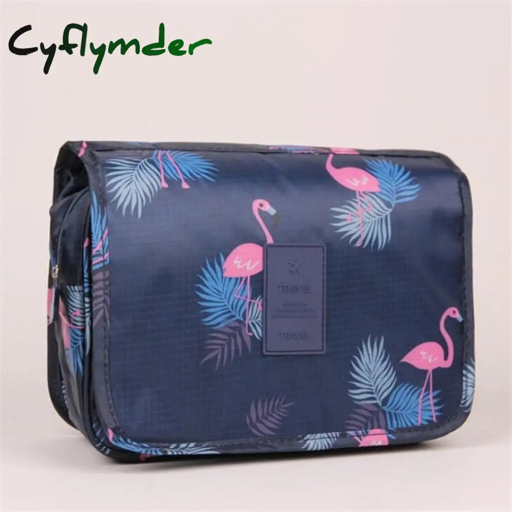 Cyflymder Nylon Travel Set Makeup Bag High Capacity Cosmetic Bags For Women Bathroom Toiletry Make