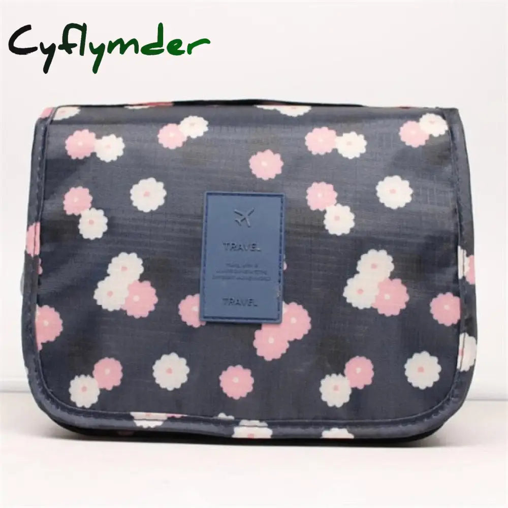 Cyflymder Nylon Travel Set Makeup Bag High Capacity Cosmetic Bags For Women Bathroom Toiletry Make