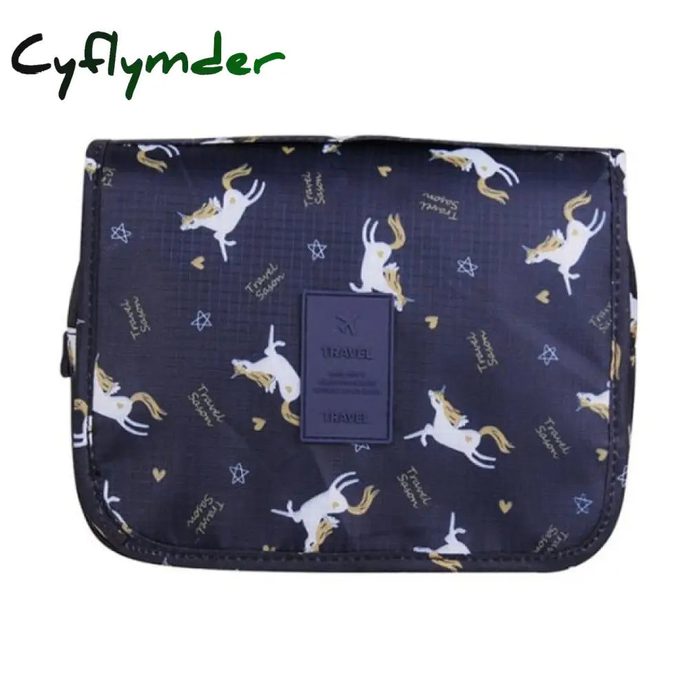 Cyflymder Nylon Travel Set Makeup Bag High Capacity Cosmetic Bags For Women Bathroom Toiletry Make