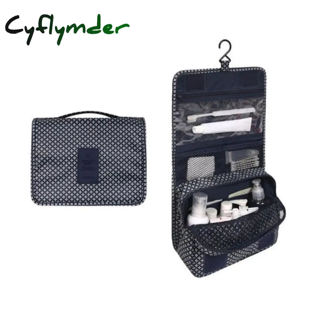 Cyflymder Nylon Travel Set Makeup Bag High Capacity Cosmetic Bags For Women Bathroom Toiletry Make