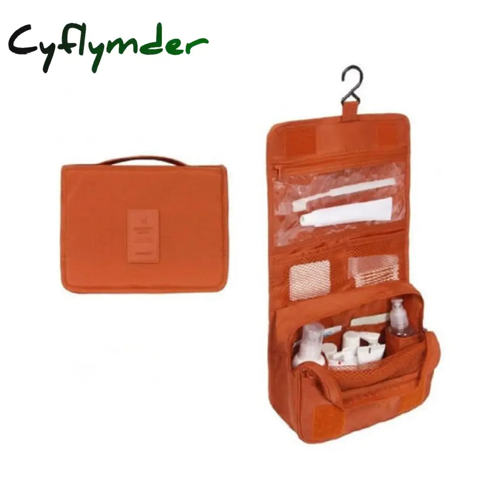Cyflymder Nylon Travel Set Makeup Bag High Capacity Cosmetic Bags For Women Bathroom Toiletry Make